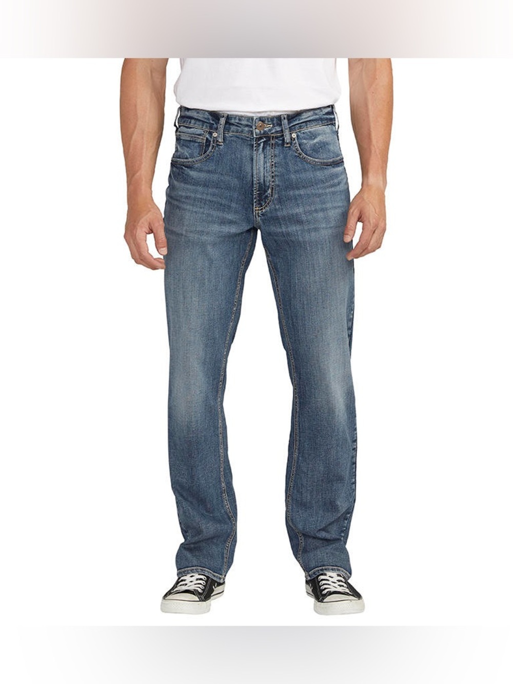 Silver Grayson straight leg jeans. Size 33x34